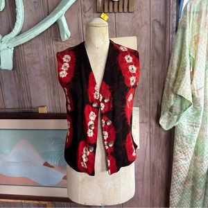 Artisan tye dyed real suede vest with gorgeous buttons